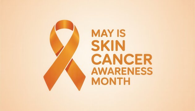 Skin Cancer Awareness Month: Symbolic orange ribbon, a powerful visual, advocating prevention, detection, and support during the dedicated month