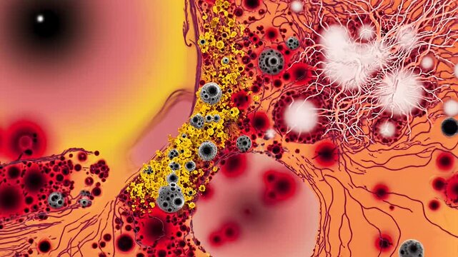 Illustration of diabetic retinopathy in a human eye retina
