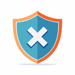 Obraz premium Shield with a white cross symbol