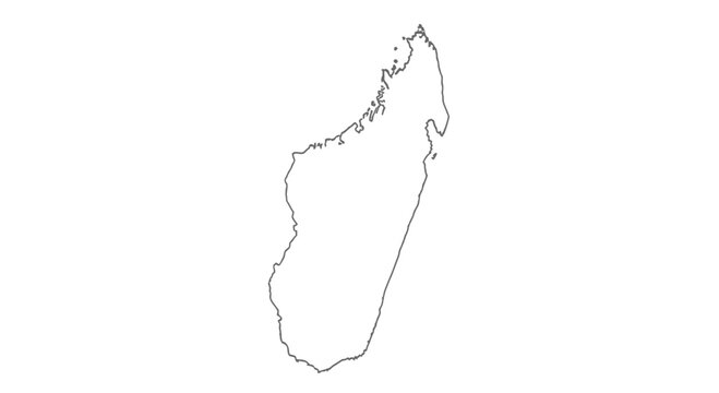 Map of Madagascar Island Africa Outline.