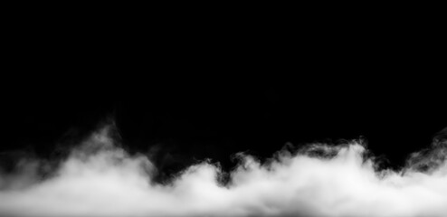 A captivating image of white smoke gracefully drifting against a stark black background. The texture adds depth, creating an ethereal and mysterious atmosphere. © WASIF-MEHMOOD