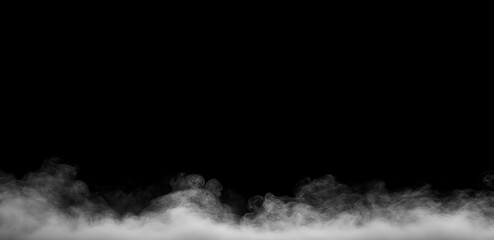 A captivating image of white smoke gracefully drifting against a stark black background. The texture adds depth, creating an ethereal and mysterious atmosphere. © WASIF-MEHMOOD