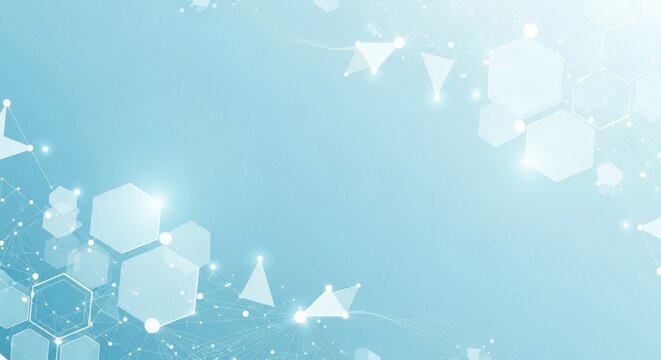 Abstract Science and Technology Background: A cool-toned, graphic background suggestive of cutting-edge technology and scientific advancement, ideal for modern tech projects and scientific concepts.