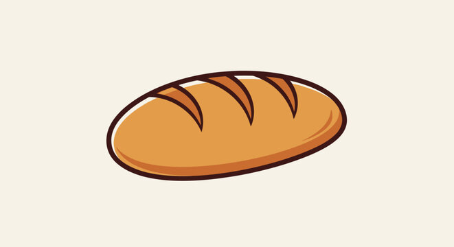 A cartoon illustration of a bread.