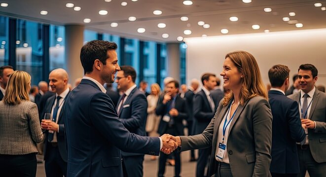 Business corporate networking event professionals connecting collaborating and building relationships for success in modern industry