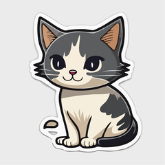 Fototapeta premium Cute Cartoon Cat Sticker