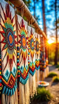 A realistic photo of Native Beadwork Art