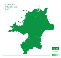 Obraz premium 福岡県・Fukuoka(地図)