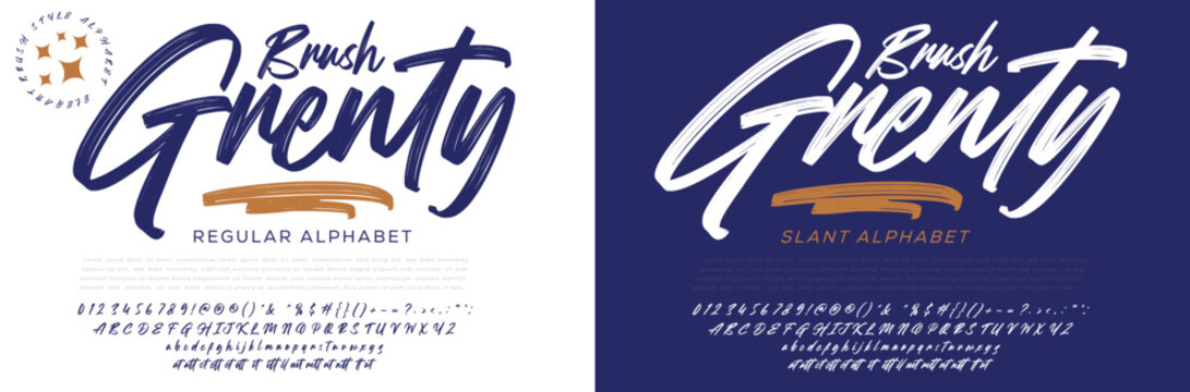 Brush gventy typography logo design vector with company name