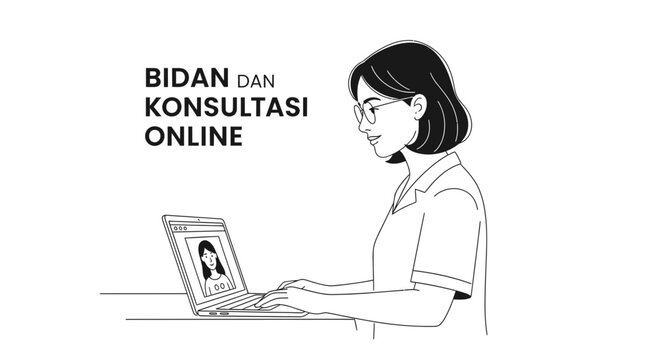 Online Midwife Consultation: Woman Video Calling Healthcare Professional on Laptop