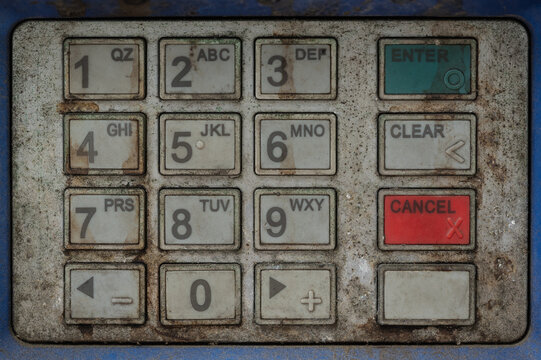 Dirty public ATM keypad numbers