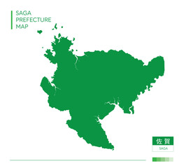 Fototapeta premium 佐賀県・Saga(地図)