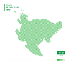 Fototapeta premium 佐賀県・Saga(ドット地図)