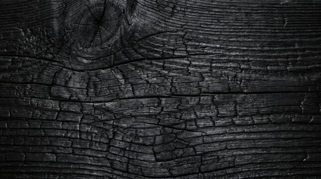 Charred wooden plank surface for dark background design