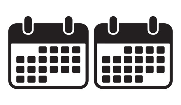 Calendar grid icons representing days and planning, simple flat design vector illustration.