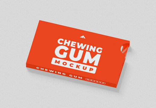 Chewing Gum Packaging Mockup PSD for Candy Branding Design