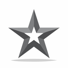 Obraz premium 3D Gray Star Icon with Shadow