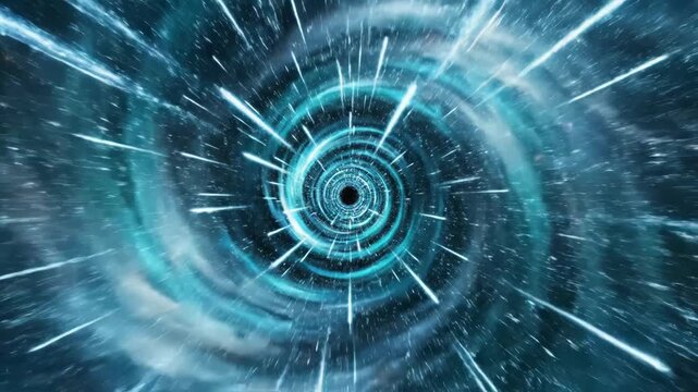 Abstract space wormhole with light streaks ideal for sleek commercial backgrounds and title sequences