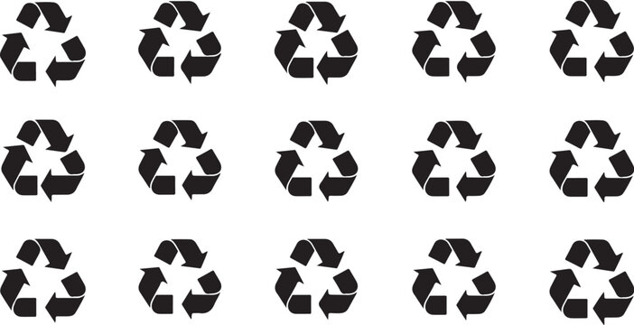 Black recycling symbol vector illustration graphic pattern