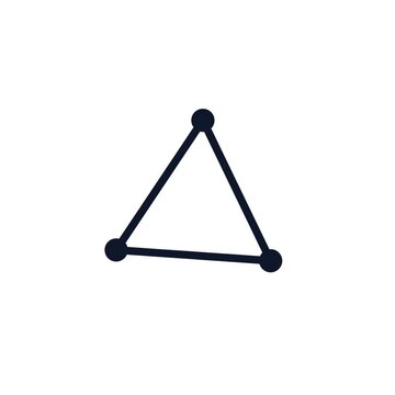 Minimalist Triangle Vector Icon and Geometric Connectivity Logo Set