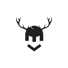 Naklejka premium viking deer logo design combination