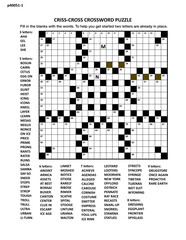 Fototapeta premium Fill in the blanks crossword puzzle with american style grid of 21x21 size, 83 blocks, 104 words, two letters revealed 
