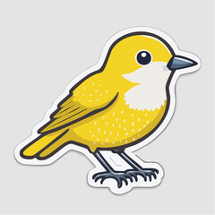 Fototapeta premium Cute Yellow Bird Cartoon Sticker