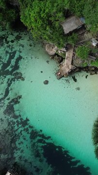 Weekuri (Waikuri) Lagoon, Crystal-clear water surrounded by cliffs, Sumba, Bali, Indonesia 