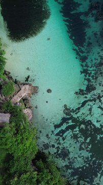 Weekuri (Waikuri) Lagoon, Crystal-clear water surrounded by cliffs, Sumba, Bali, Indonesia 