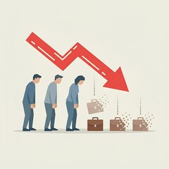 Fototapeta premium Business Financial Crisis - Economic Downturn & Job Loss Presentation Template