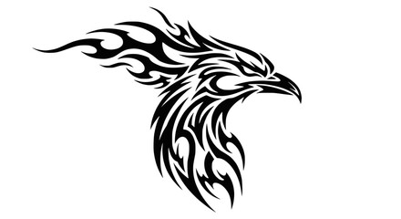 Fototapeta premium Tribal Eagle Tattoo Design - Fierce Bird of Prey Silhouette