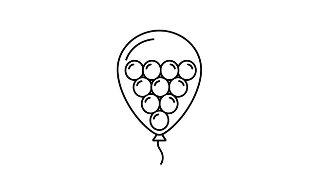 Balloons filled with billiard balls, creative concept illustration