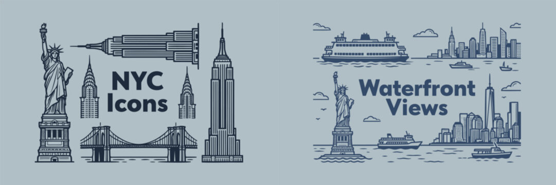 New York City Icons and Waterfront Views