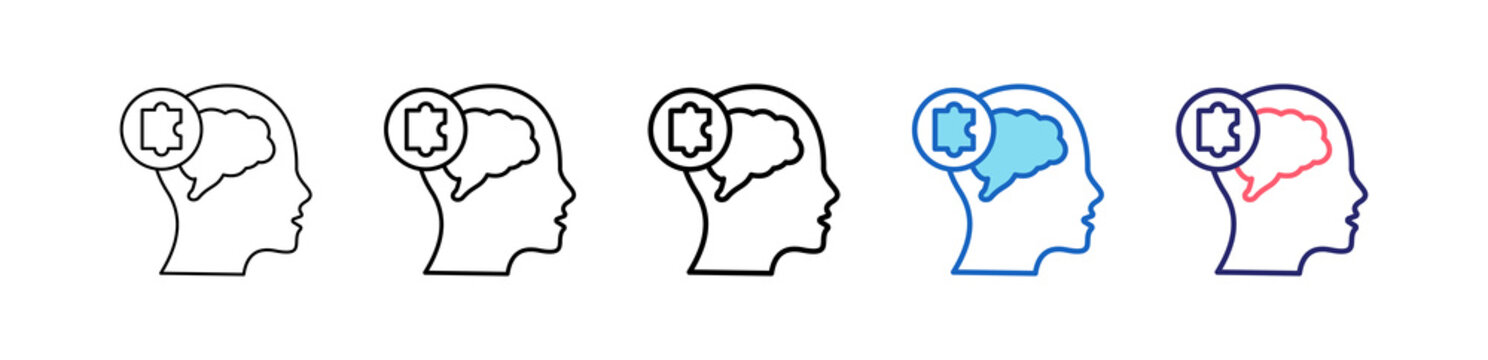 Solution Icon In 5 Different Styles Set Collection.   