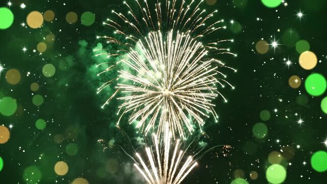 Fireworks display in night sky emphasizing modern aesthetics and minimalist design
