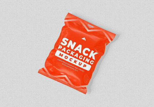 Snack Packaging Mockup PSD for Food Branding and Product Display