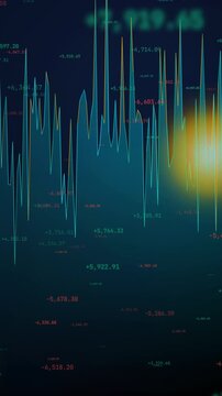 Abstract Financial Flow: Vertical Data Stream Mobile Visualization 4K Alpha