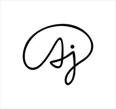 aj ja j a letter logo design. Minimal monogram emblem, classic style  Alphabet vector logo design. Premium Business logo, White background