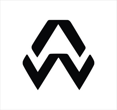 aw wa w a letter logo design. Minimal monogram emblem, classic style  Alphabet vector logo design. Premium Business logo, White background