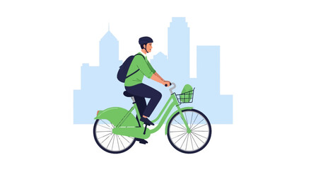 Naklejka premium businessman riding a bicycle