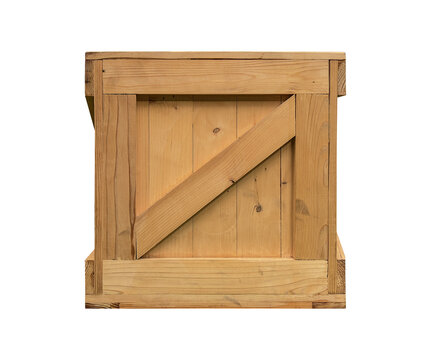 wooden crates, wooden box used for packing products isolated on white background