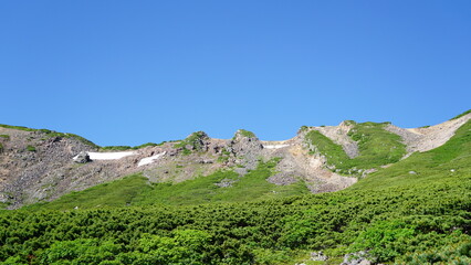 Fototapeta premium Mount Ontake: Breathtaking Scenery of an Active Peak, Landscapes of Japan’s Second Highest Volcano 