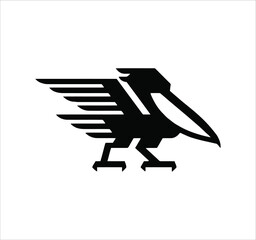 Fototapeta premium bird logo design. Minimal monogram emblem, classic style Alphabet vector logo design. Premium Business logo, White background