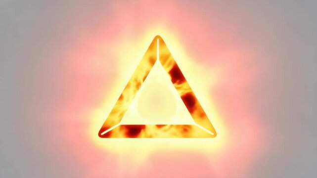 Fiery Triangle Glow: Mesmerizing Animation of Geometric Shape with Dynamic Flame Effects