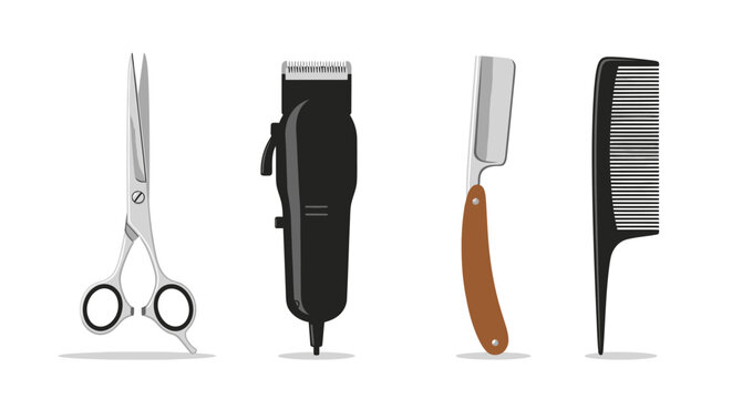 Professional electric hair clipper and razor tool isolated on white background, barber equipment concept for grooming salons, hairstyling brands and personal care product promotions