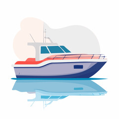 Naklejka premium Modern Motor Yacht Illustration