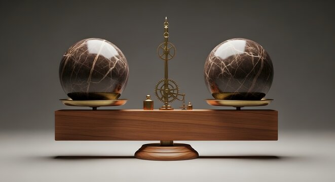 Antique crystal balls with steampunk clock mechanism
