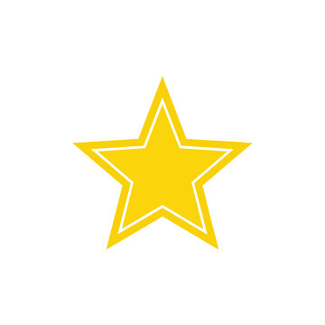 Bright yellow five pointed star icon with double outline.
