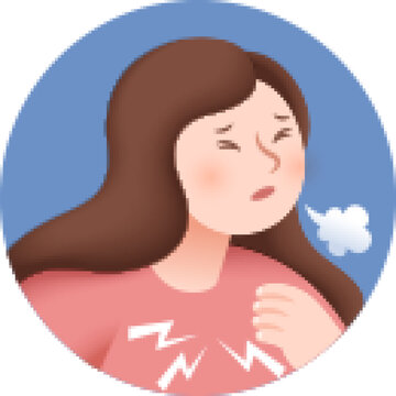 Woman has a cough