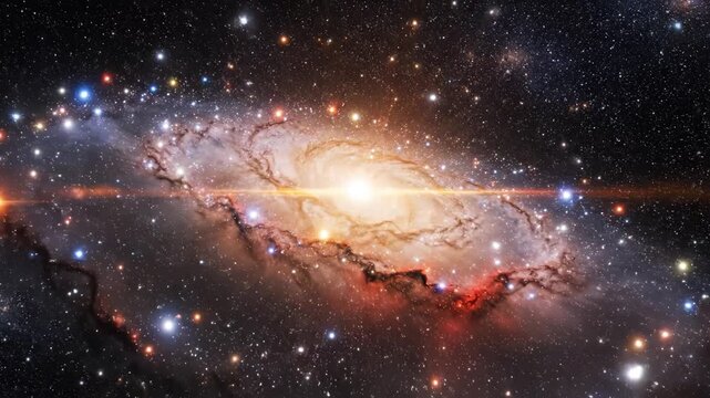 Galaxy with stars and cosmic dust perfect for scenic backgrounds and natural storytelling
